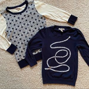 BANANA REPUBLIC Nautical Navy Blue Sweater Lot | XS